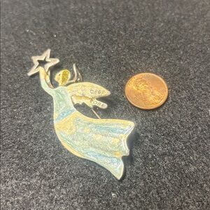 Silver and Gold Angel Brooch